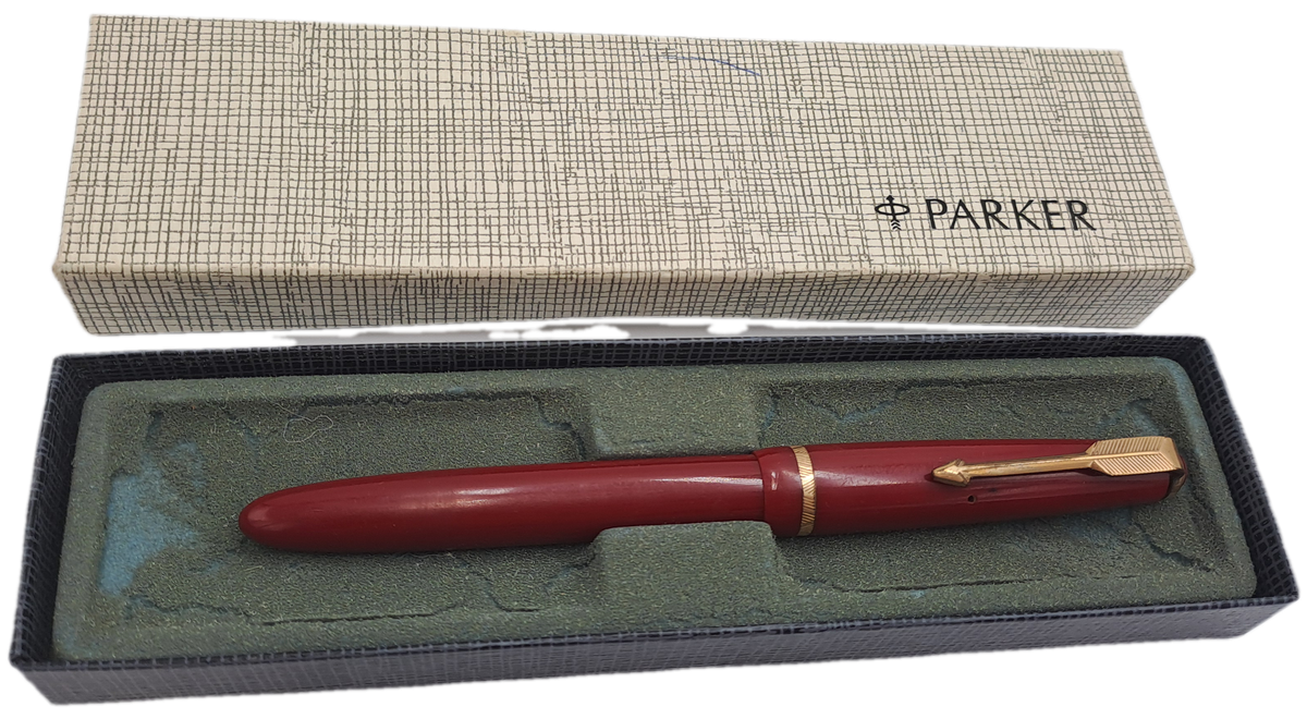 Vintage Ladies Parker 14kt Gold Nib Fountain Pen with squuese Converter -INK tested- 12,5cm