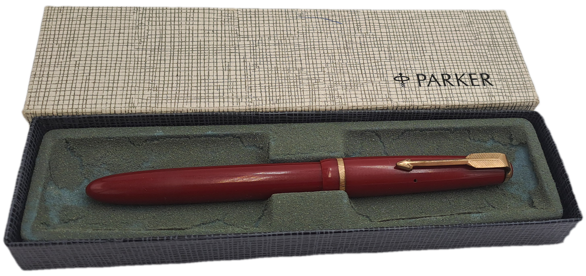 Vintage Ladies Parker 14kt Gold Nib Fountain Pen with squuese Converter -INK tested- 12,5cm