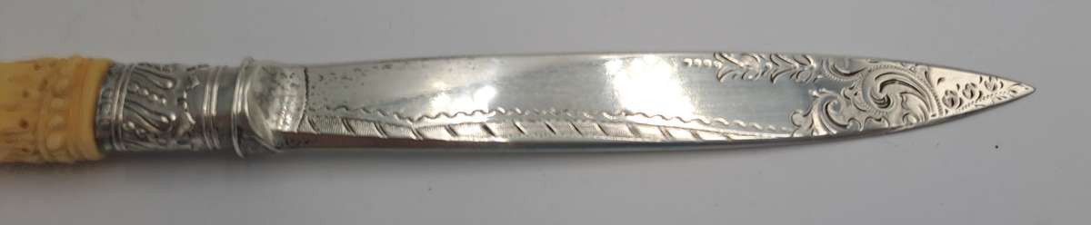 Antique 1909 Sheffield Hallmarked Sterling Silver Fruit Knife William Hutton & Sons Ltd (1900..1927)