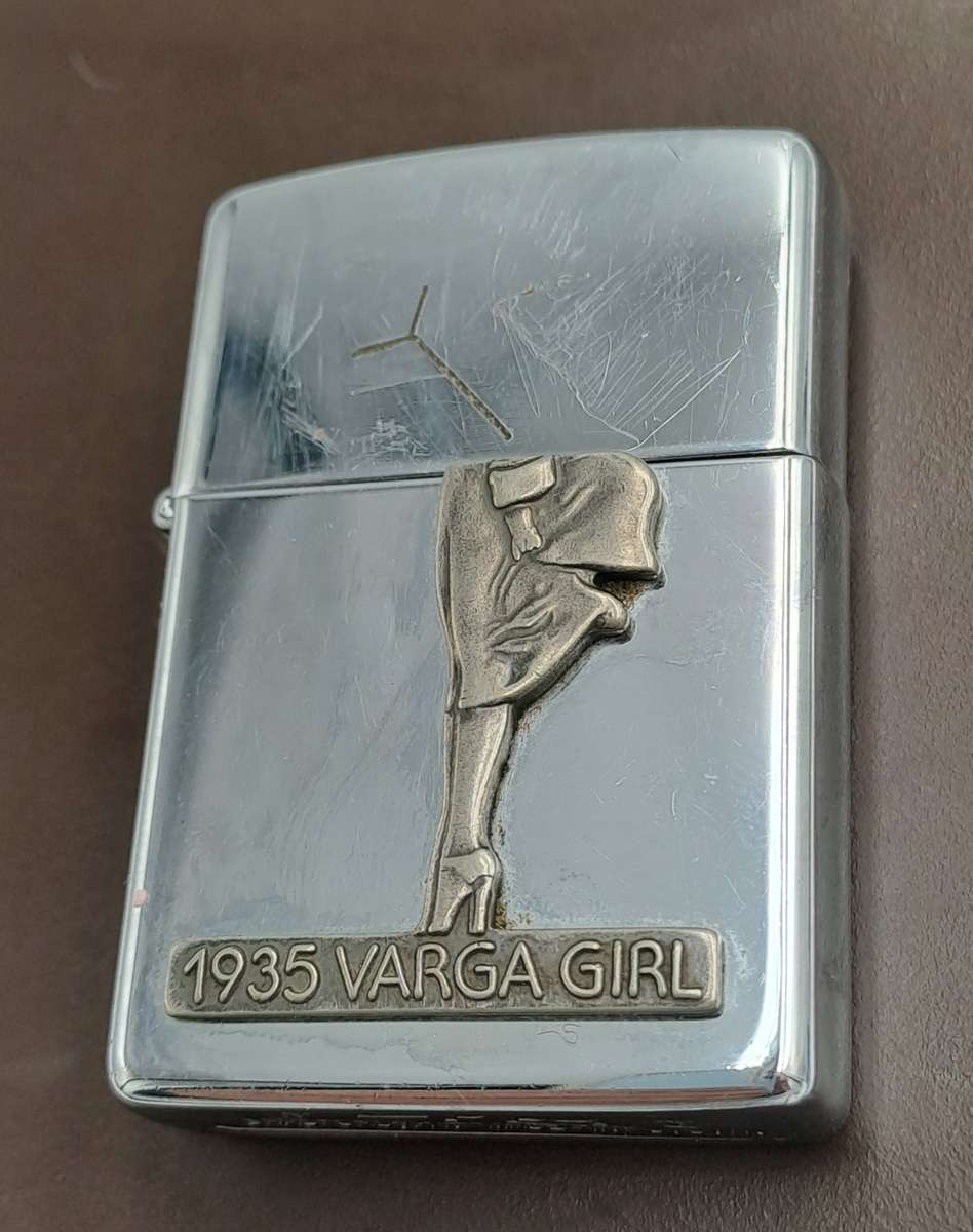 1993 Zippo Lighter with ONLY the Bottom Half of the 1835 Varga Girl -Need a service