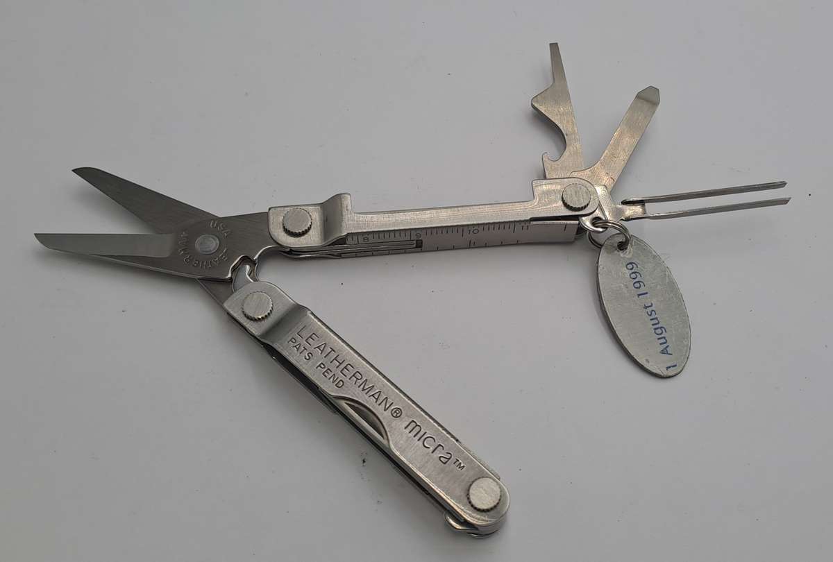 Vintage Leatherman Micra Multitool with British American Tabacco August 1999 Tag