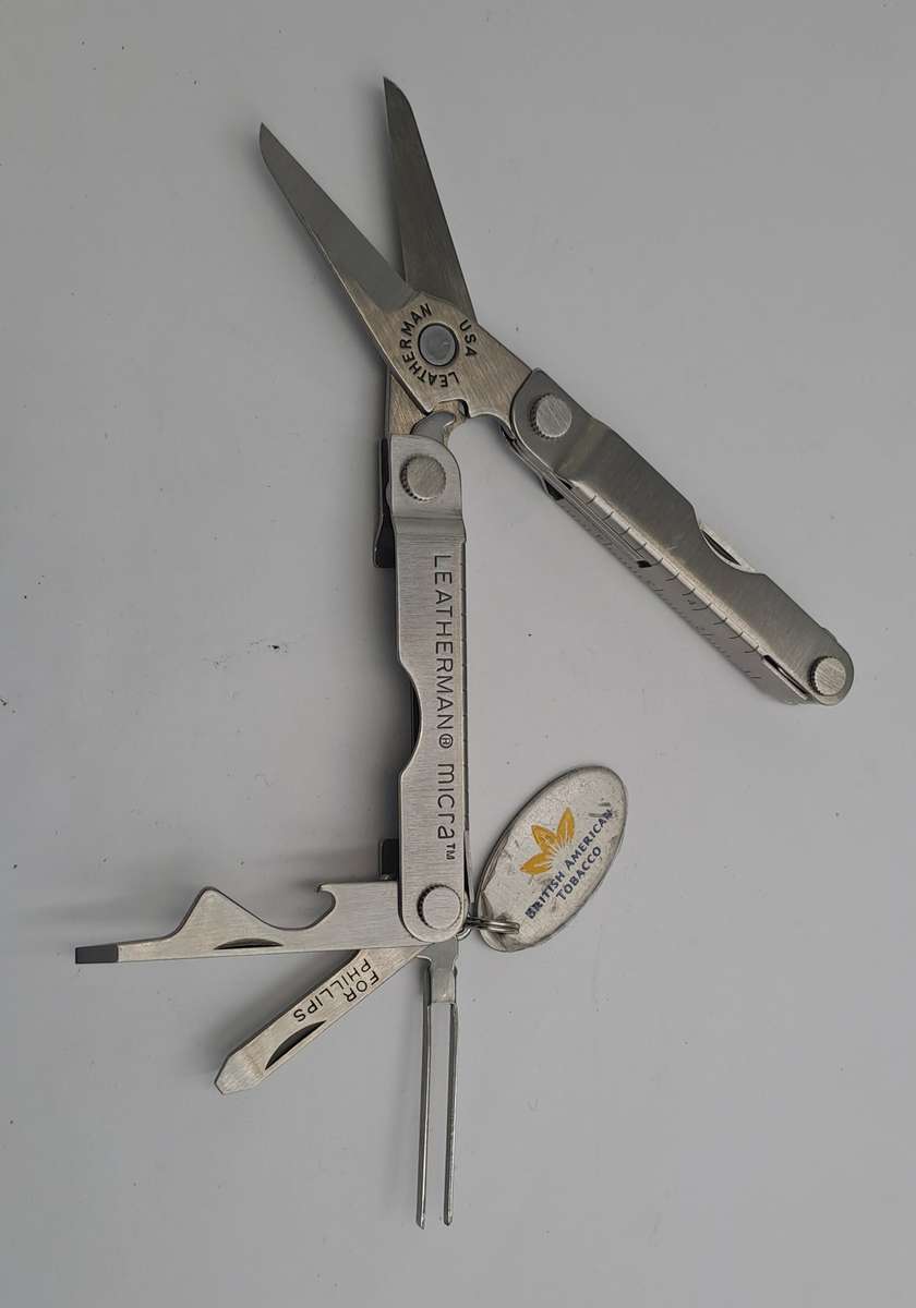 Vintage Leatherman Micra Multitool with British American Tabacco August 1999 Tag