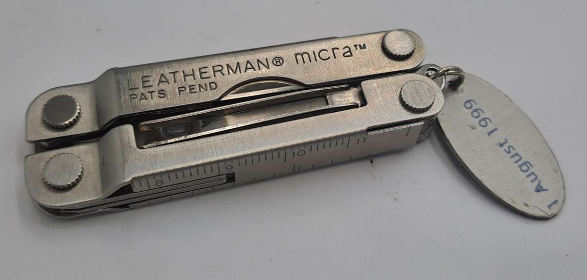 Vintage Leatherman Micra Multitool with British American Tabacco August 1999 Tag