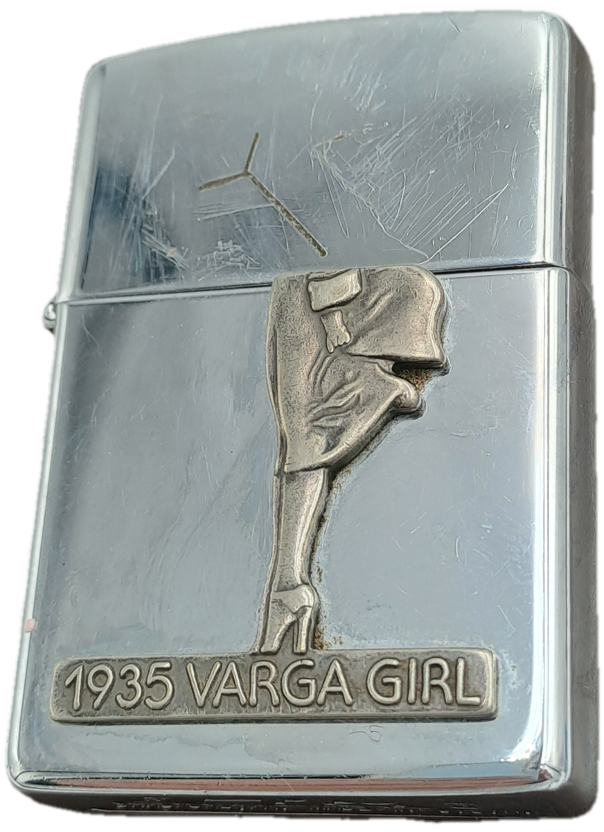 1993 Zippo Lighter with ONLY the Bottom Half of the 1835 Varga Girl -Need a service