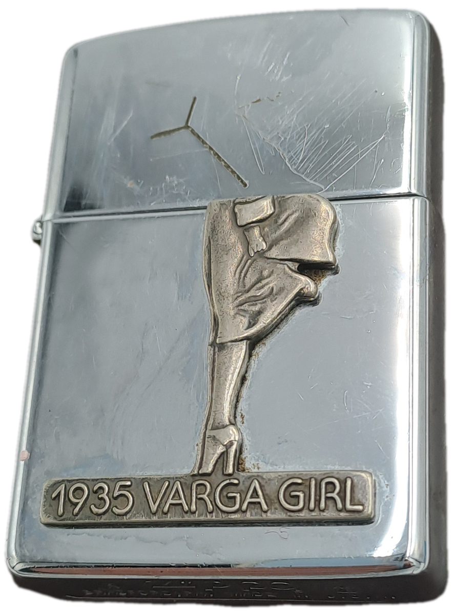 1993 Zippo Lighter with ONLY the Bottom Half of the 1835 Varga Girl -Need a service