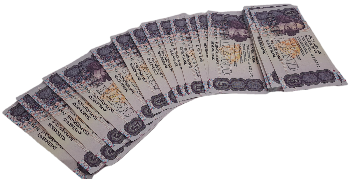 Total of 89 Notes-1989 Gerhard De Kock R5 Notes 3rd Issue In Sequence(bid per note)