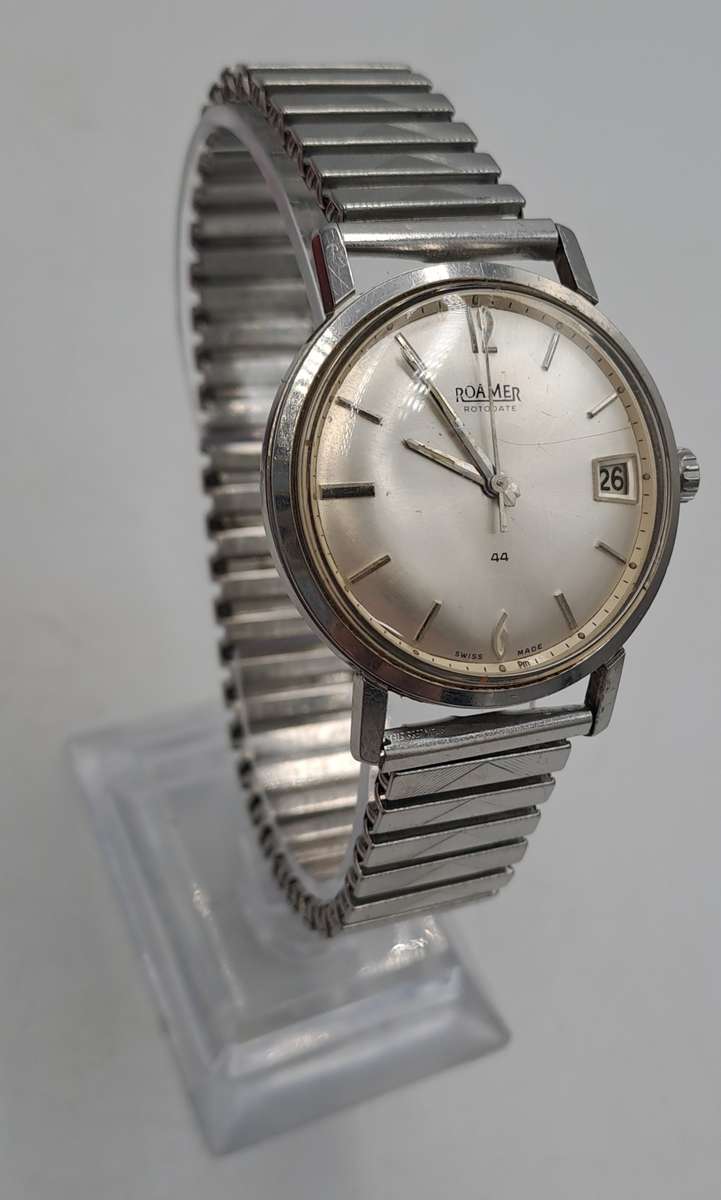 Vintage Swiss Made Roamer Rotodate Mechanical Watch -Working- Boxed