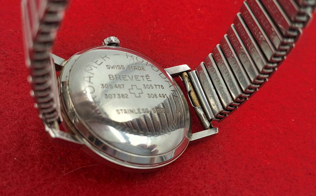 Vintage Swiss Made Roamer Rotodate Mechanical Watch -Working- Boxed