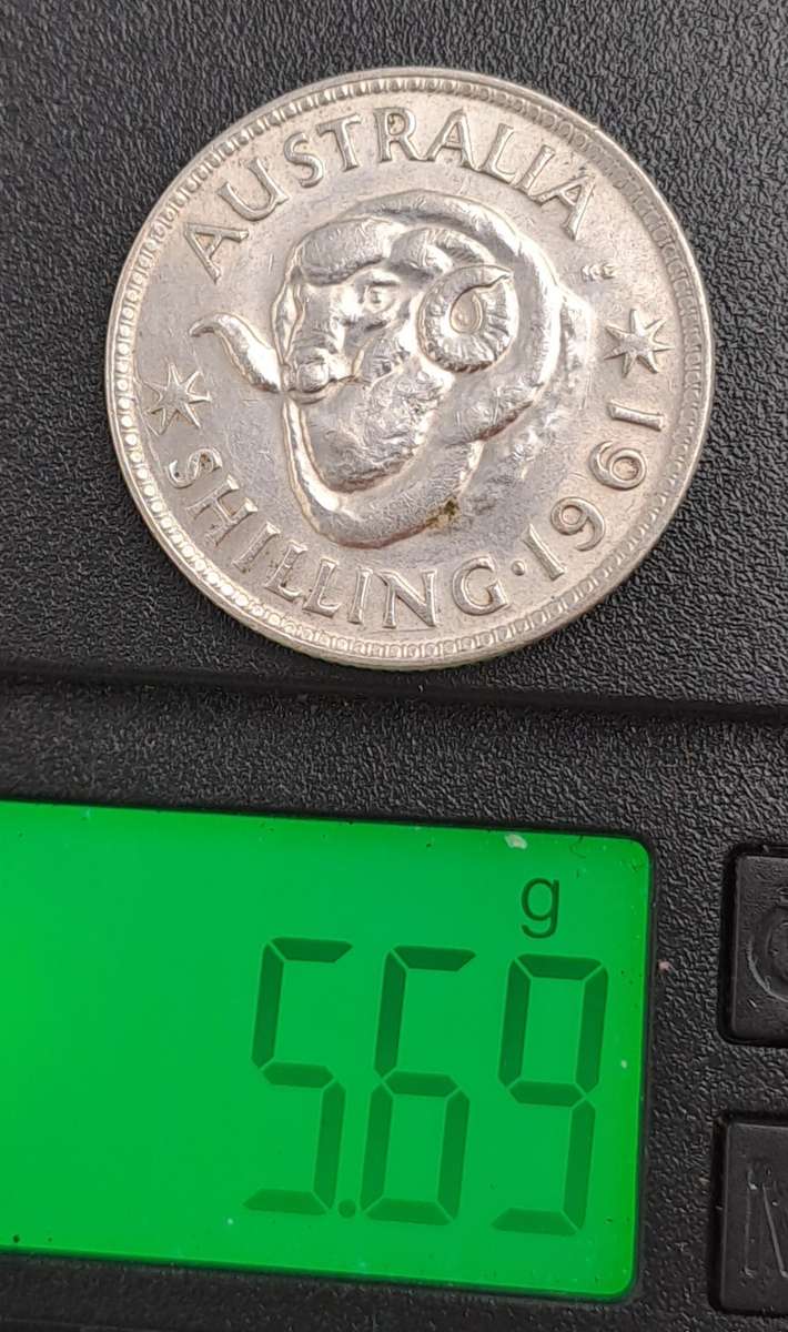 1961 Australia Silver 1 Shilling - Elizabeth II 1st Portrait