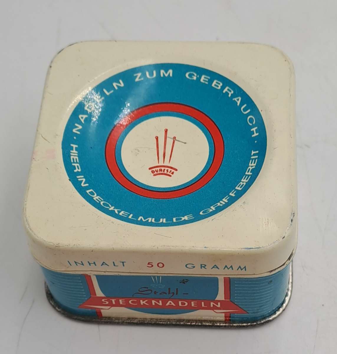 Empty Vintage Stahl Stechnadeln 50g (steel Pins ) Tin -Made in Germany