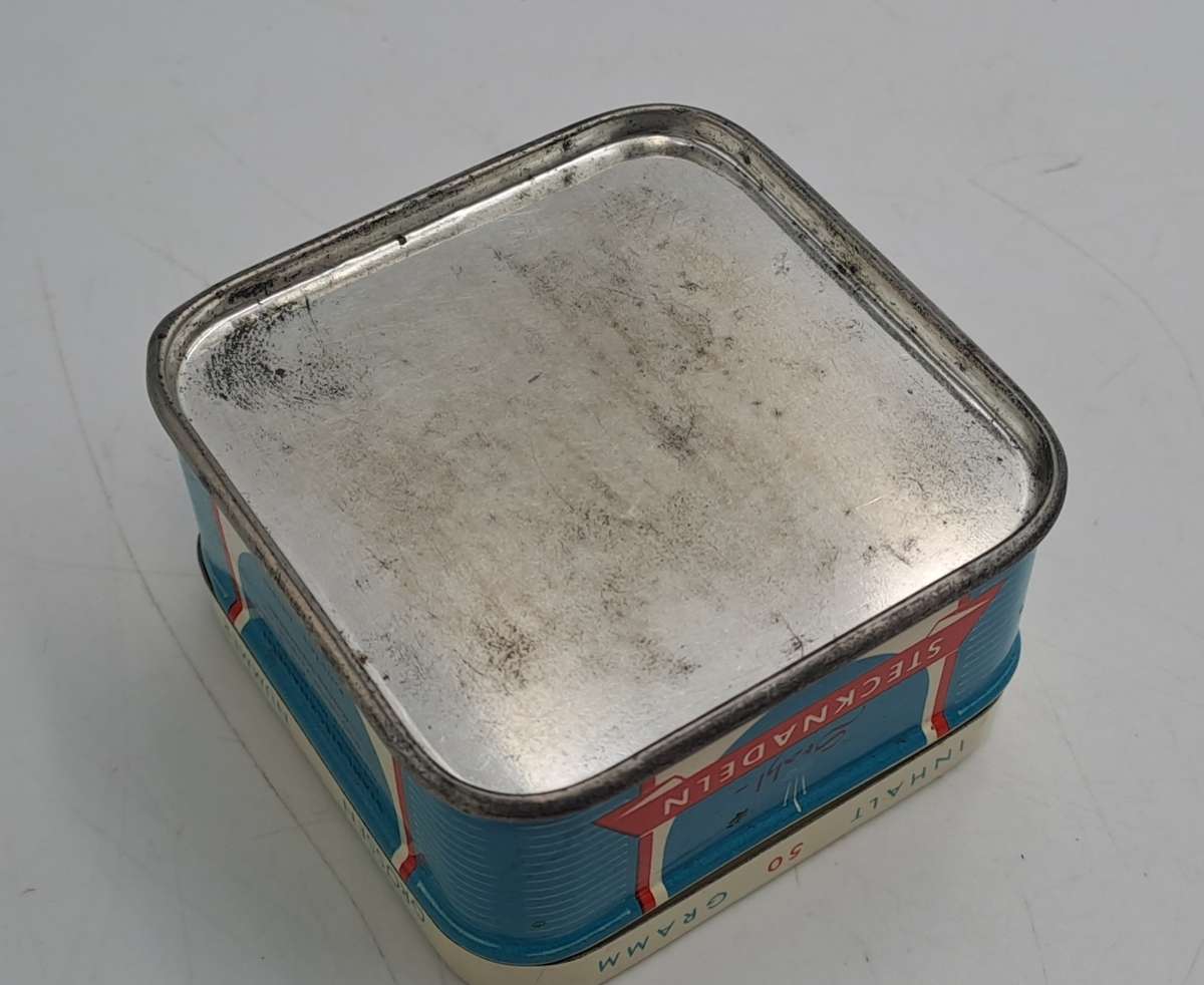 Empty Vintage Stahl Stechnadeln 50g (steel Pins ) Tin -Made in Germany