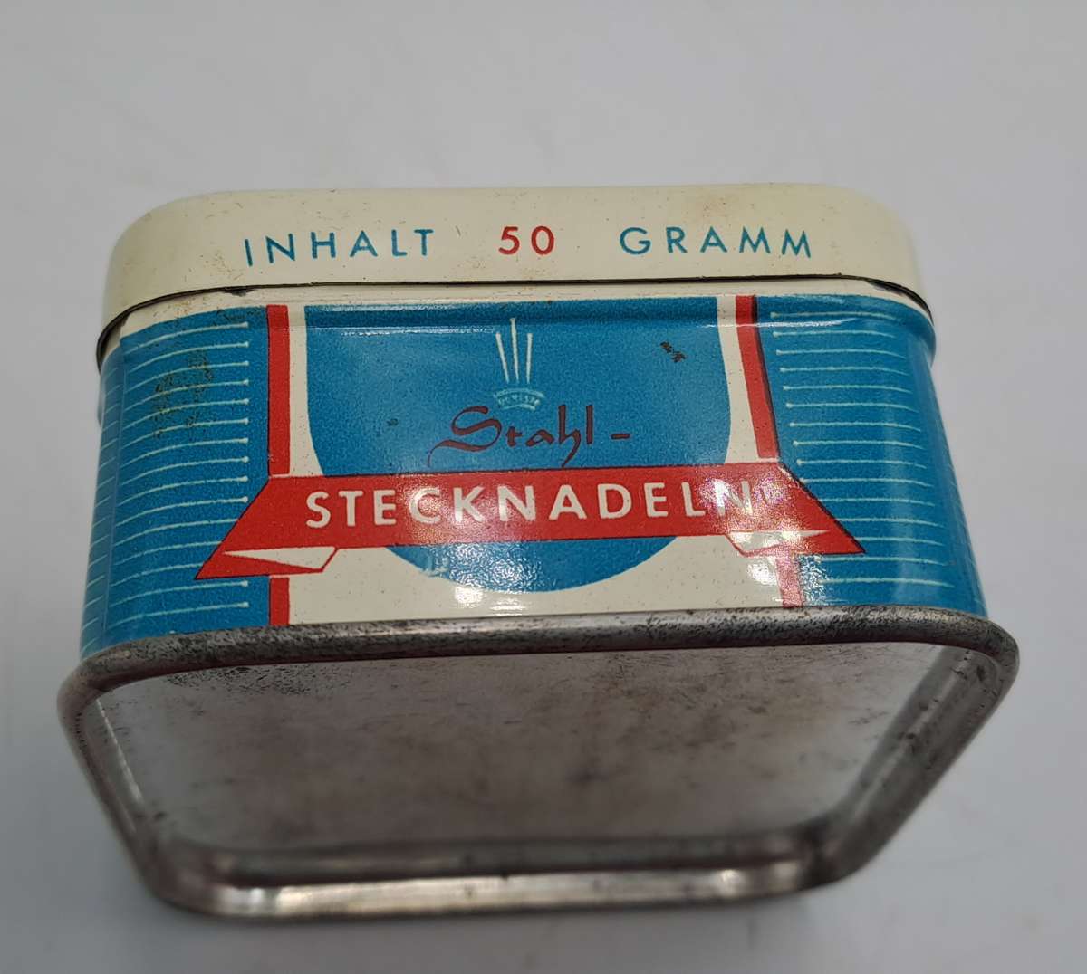 Empty Vintage Stahl Stechnadeln 50g (steel Pins ) Tin -Made in Germany