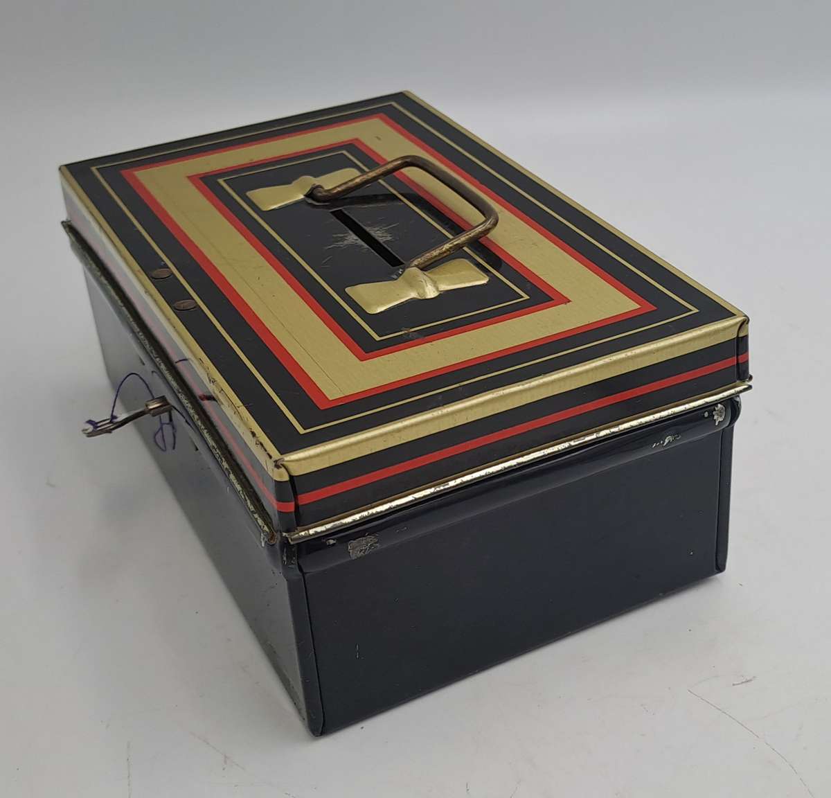 Vintage 1950's "Chad Valley" M.206 Money Tin with Key -Made in England