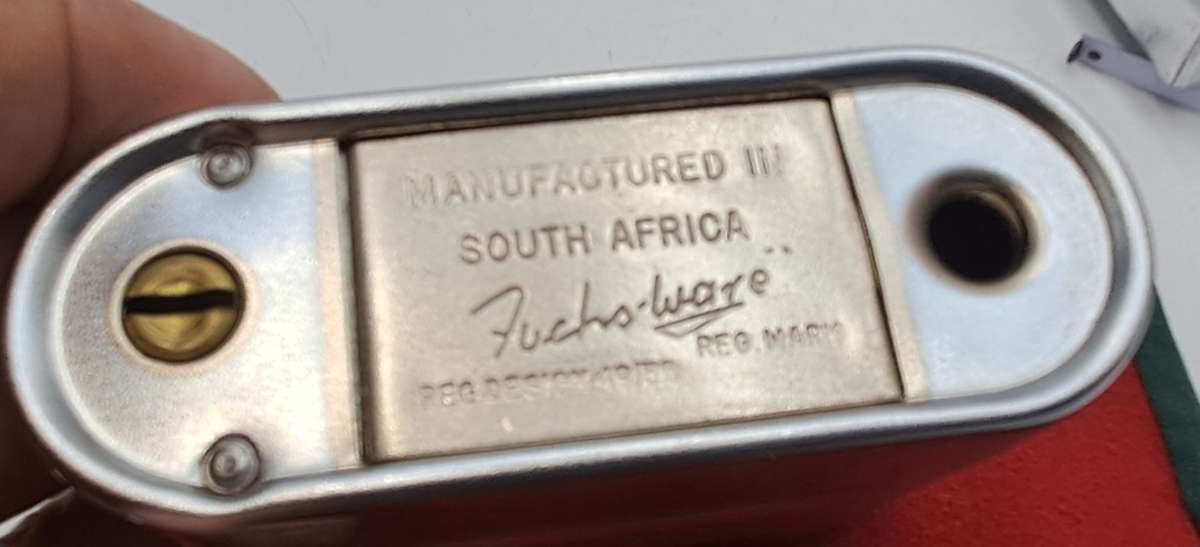 Vintage, chrome Barclays Bank money savings box with Table Mountain coin slot-No Key