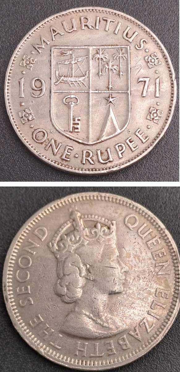 1971 Mauritius 1 Rupee - Elizabeth II 1st portrait