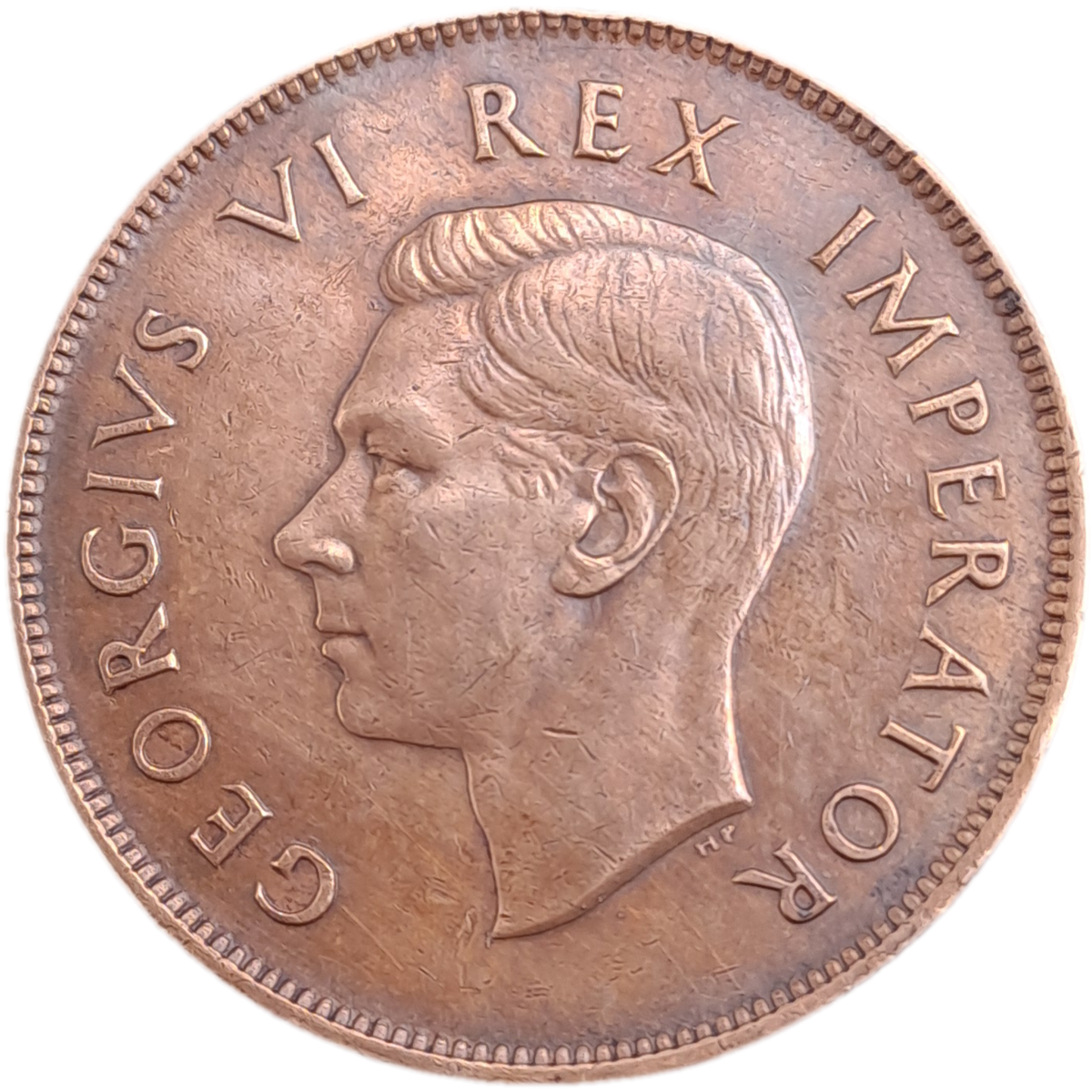 1945 South Africa 1 Penny - George VI Rex Imperator
