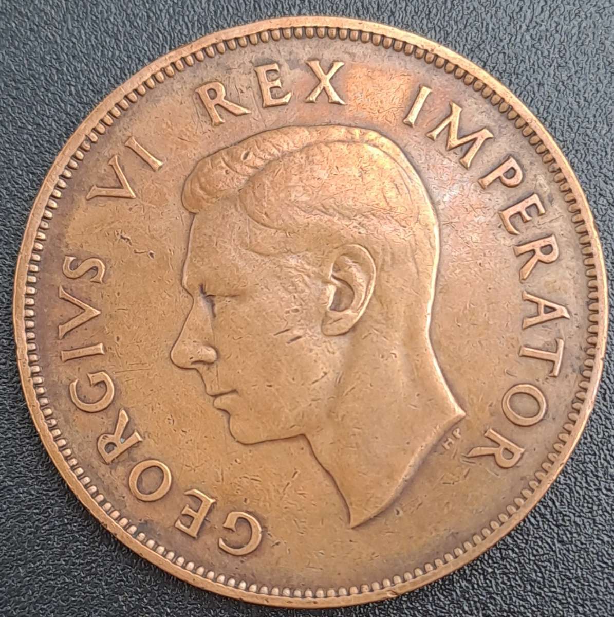 1937 South Africa 1 Penny - George VI Rex Imperator