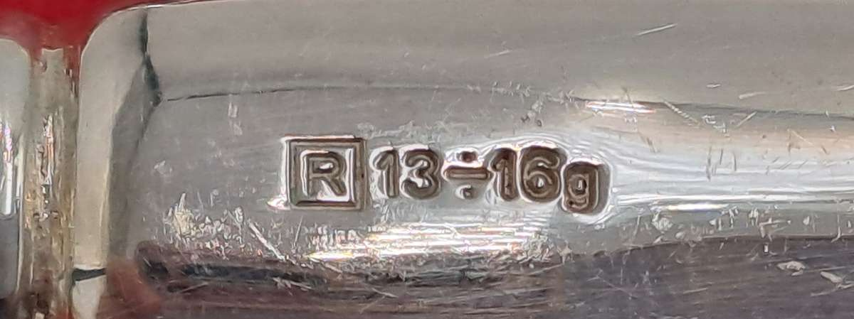 2 INOX Designer Butter knifes with .800 SILVER Handles in Bag