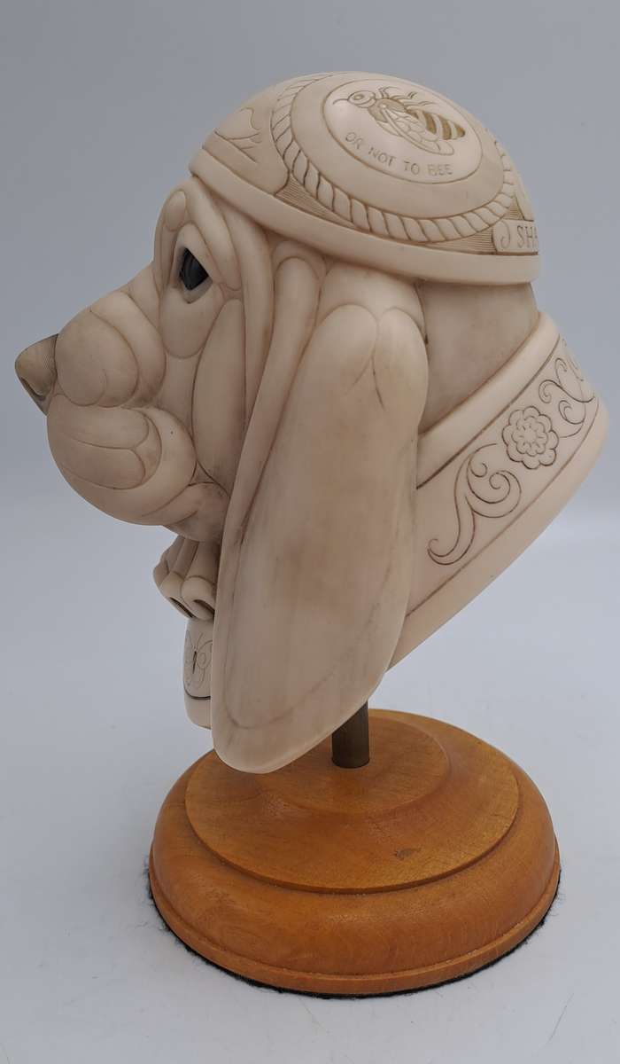 SUPER RARE!!! Original John Biccard Shakespeare Statue on Plinth-Crushed Marble 15cm tall