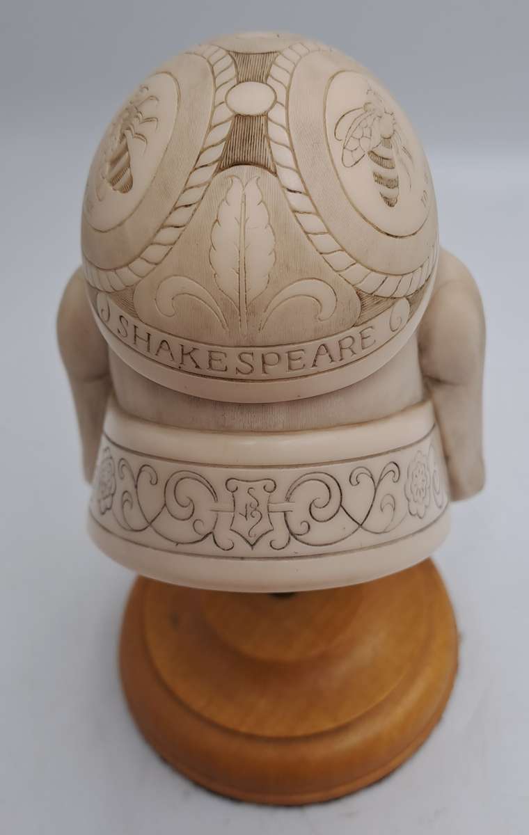 SUPER RARE!!! Original John Biccard Shakespeare Statue on Plinth-Crushed Marble 15cm tall