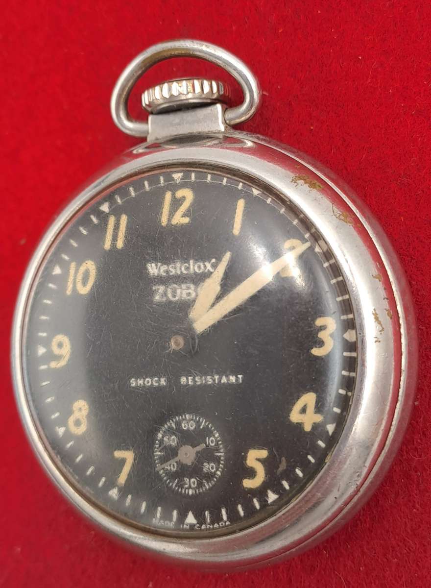 Vintage 1950's Westclox ZOBO Pocket Watch made in Canada - Working