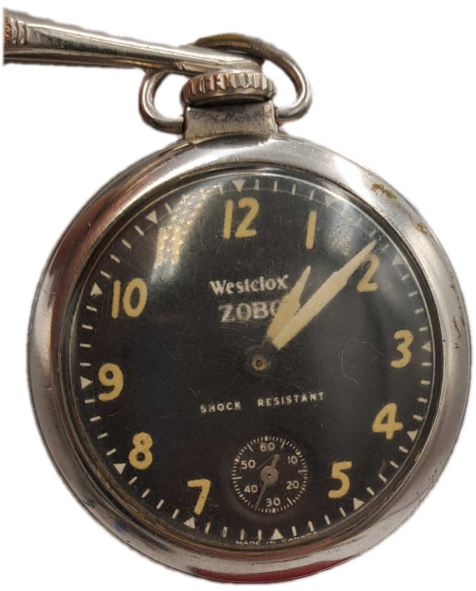 Vintage 1950's Westclox ZOBO Pocket Watch made in Canada - Working