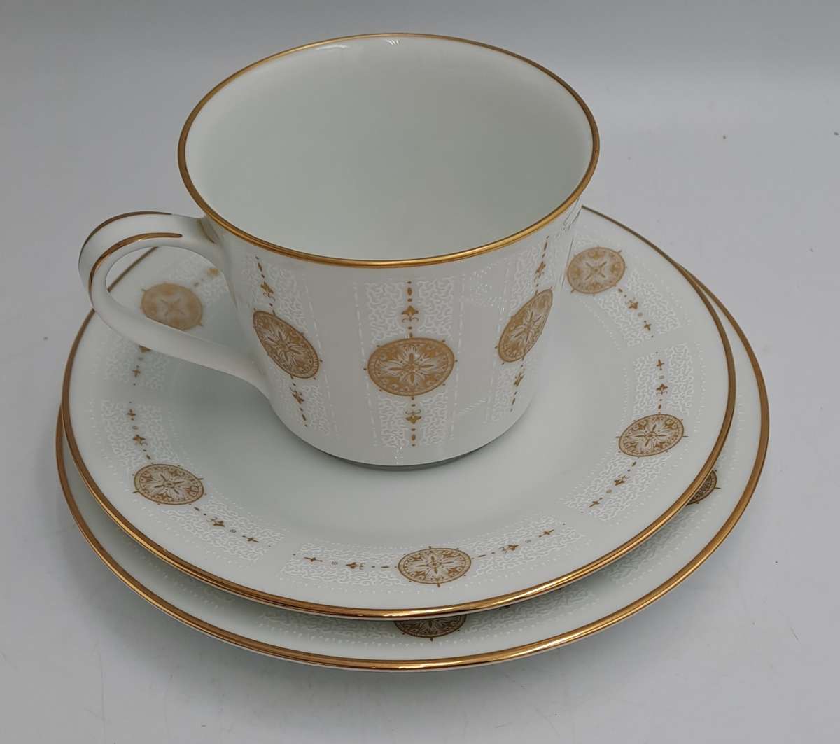 18pc Vintage 1967 to 1980 Noritake 6808 Sovereign (6 Tea Trio's)- ..still in Box one saucer chipped