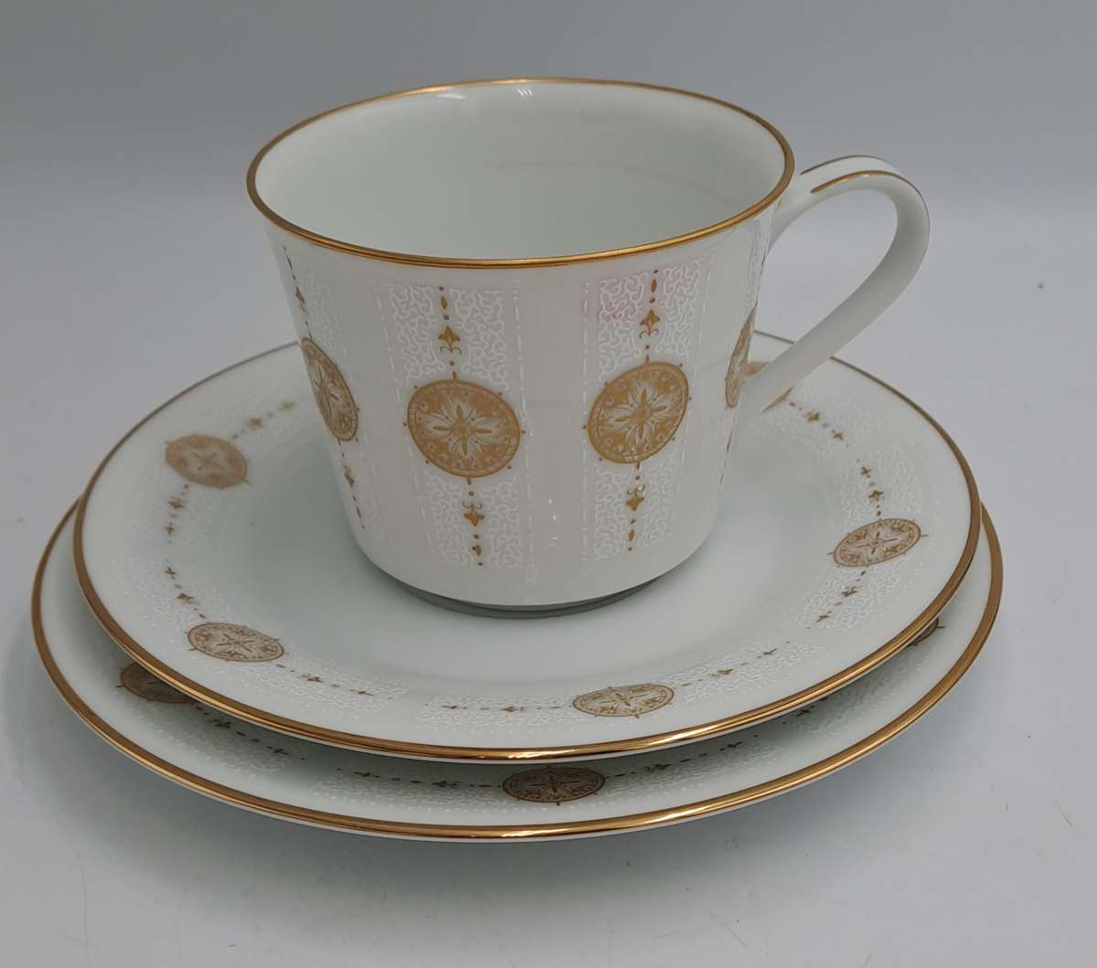 18pc Vintage 1967 to 1980 Noritake 6808 Sovereign (6 Tea Trio's)- ..still in Box one saucer chipped