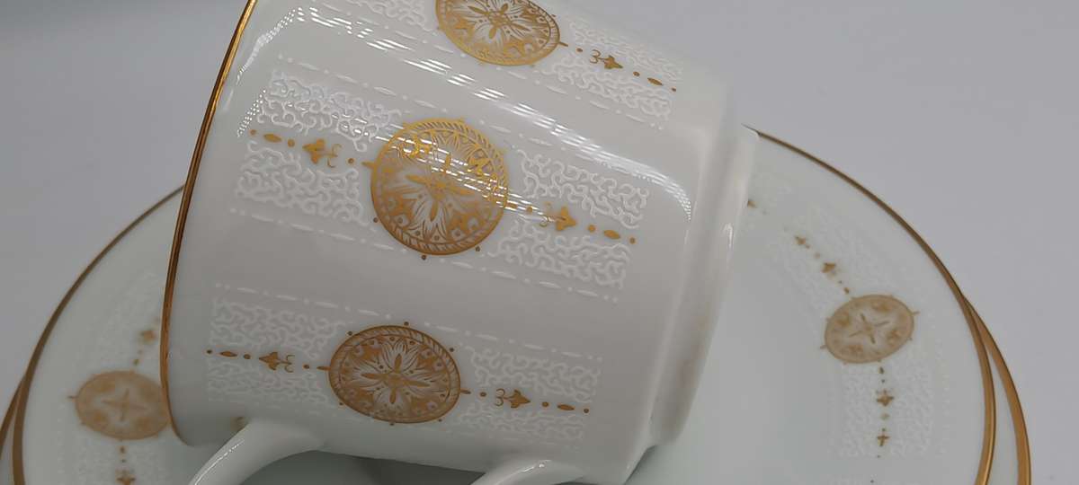 18pc Vintage 1967 to 1980 Noritake 6808 Sovereign (6 Tea Trio's)- ..still in Box one saucer chipped