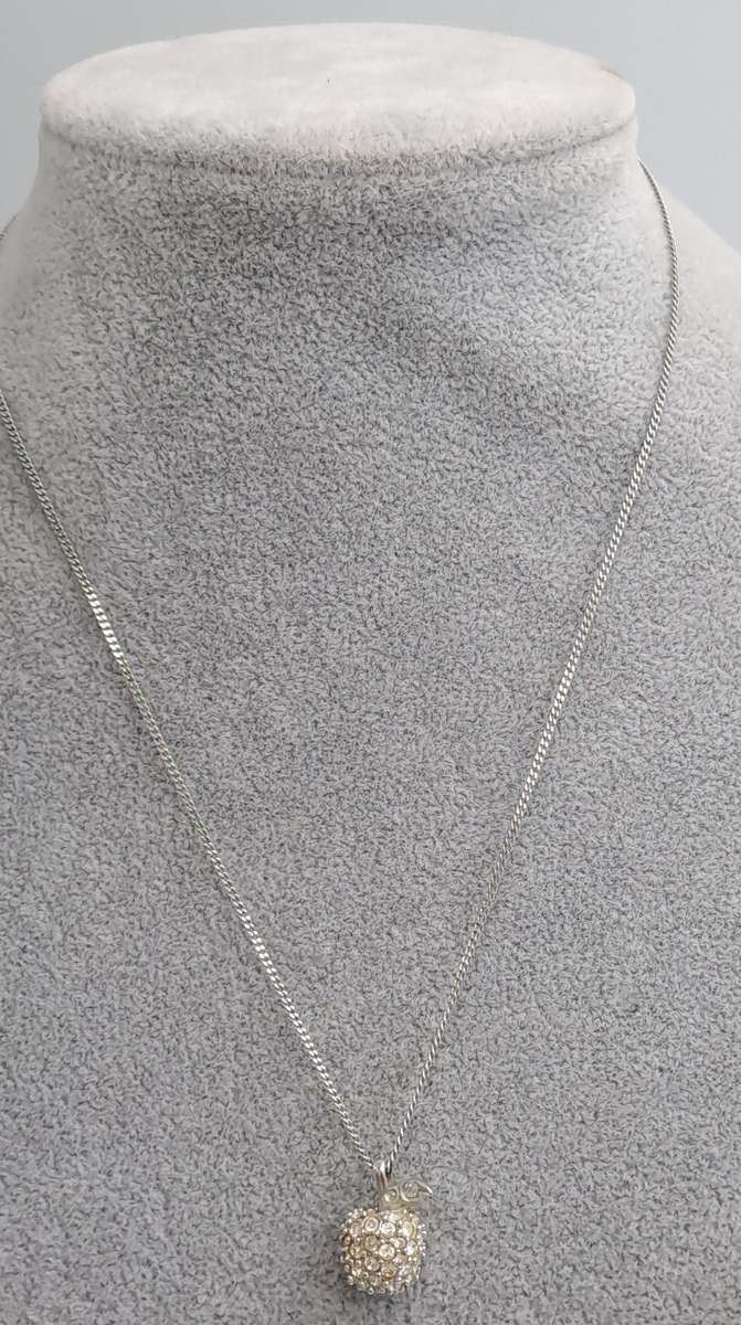 Pre-owned Swarovski Glitter Apple Necklace in Box