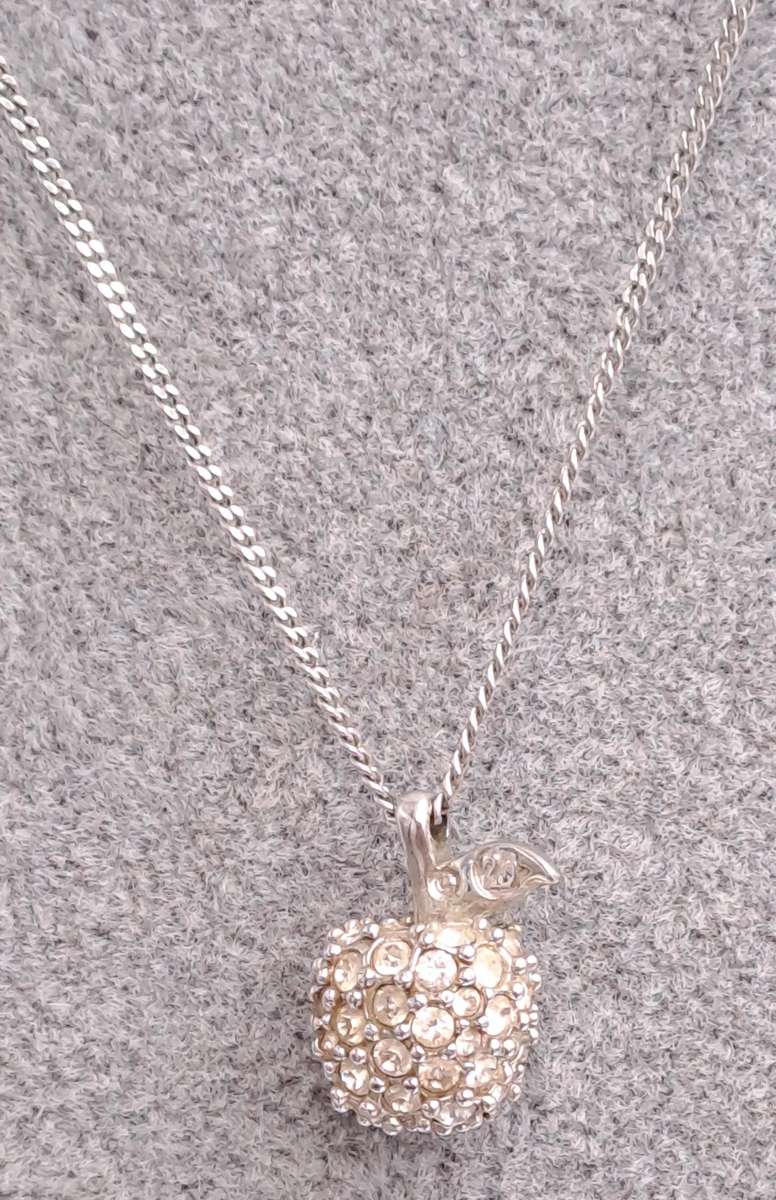 Pre-owned Swarovski Glitter Apple Necklace in Box