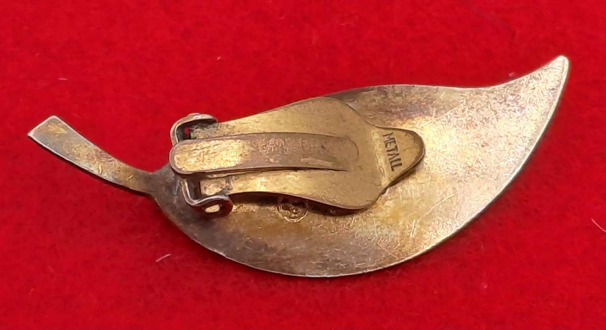 Vintage David Andersen Norway Sterling Silver & Enameled Leaf Designed Bracelet Earrings& Brooch set