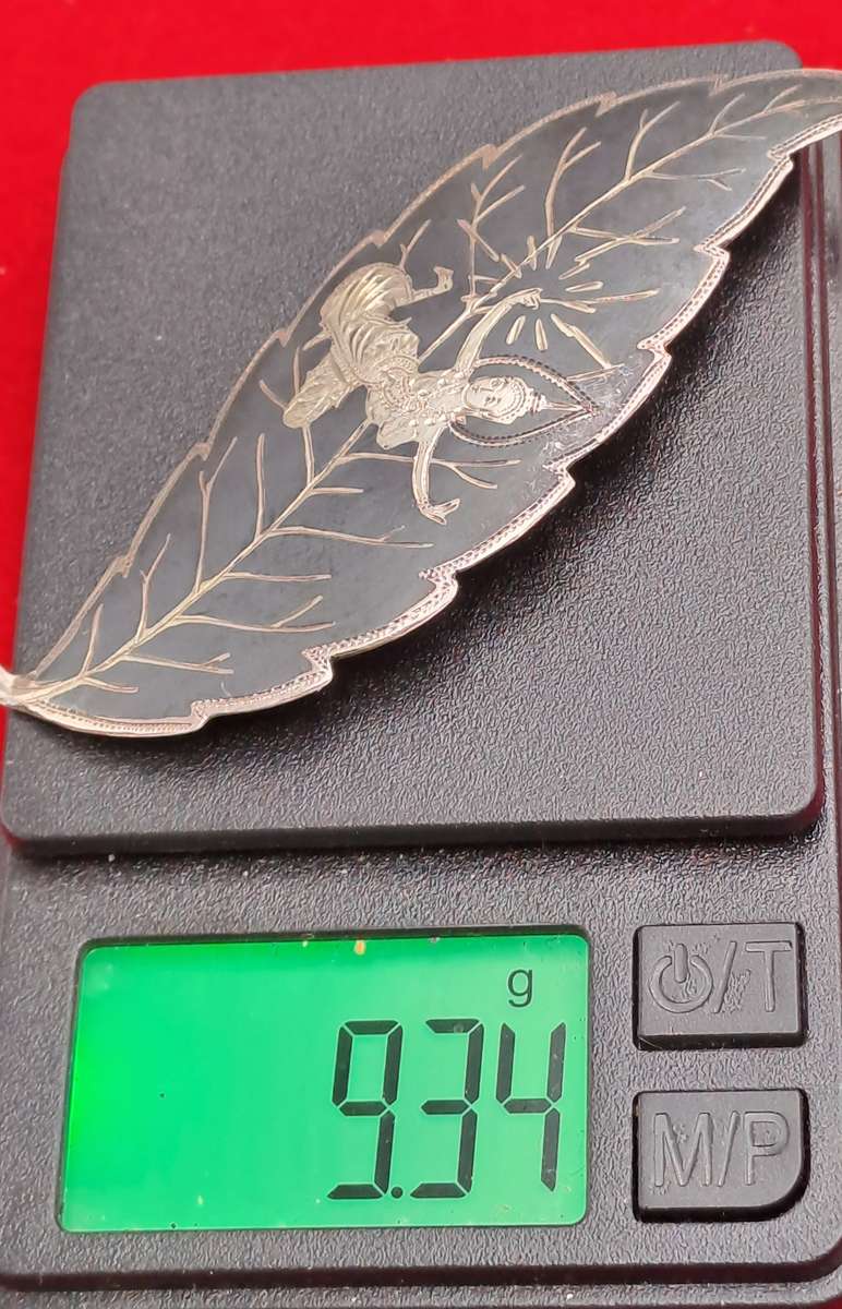 Large Vintage SIAM Sterling Silver Neillo Goddess Leaf Pin Brooch