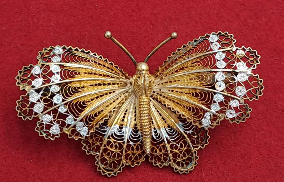 Vintage Butterfly Pin Brooch (stamped 800 for 80% silver)