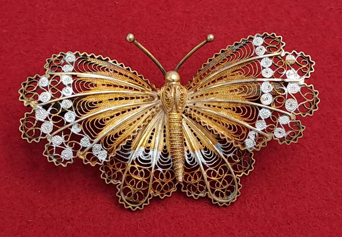 Vintage Butterfly Pin Brooch (stamped 800 for 80% silver)