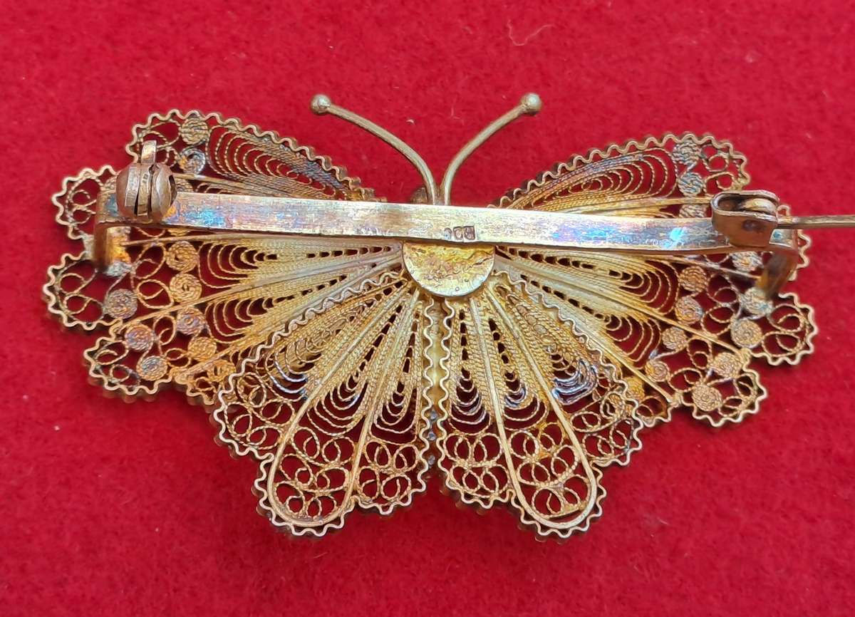 Vintage Butterfly Pin Brooch (stamped 800 for 80% silver)