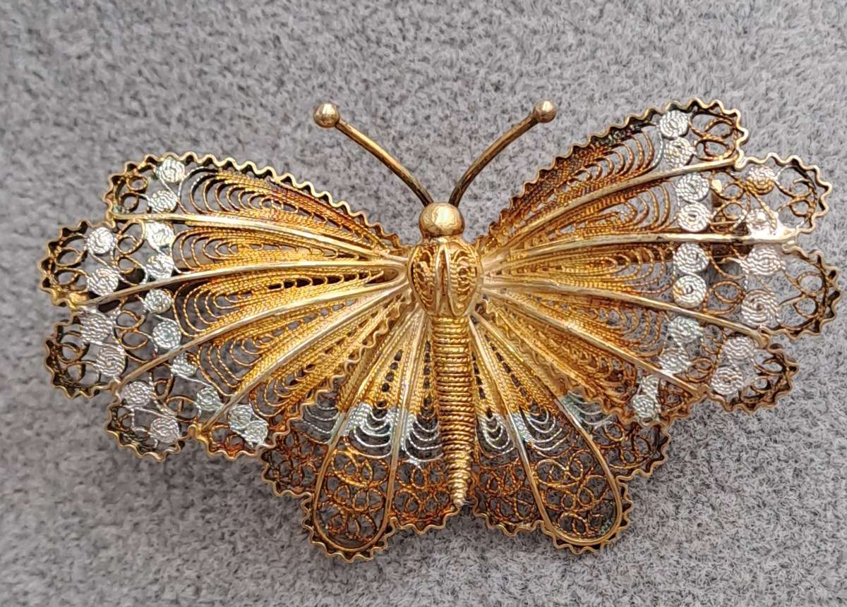 Vintage Butterfly Pin Brooch (stamped 800 for 80% silver)