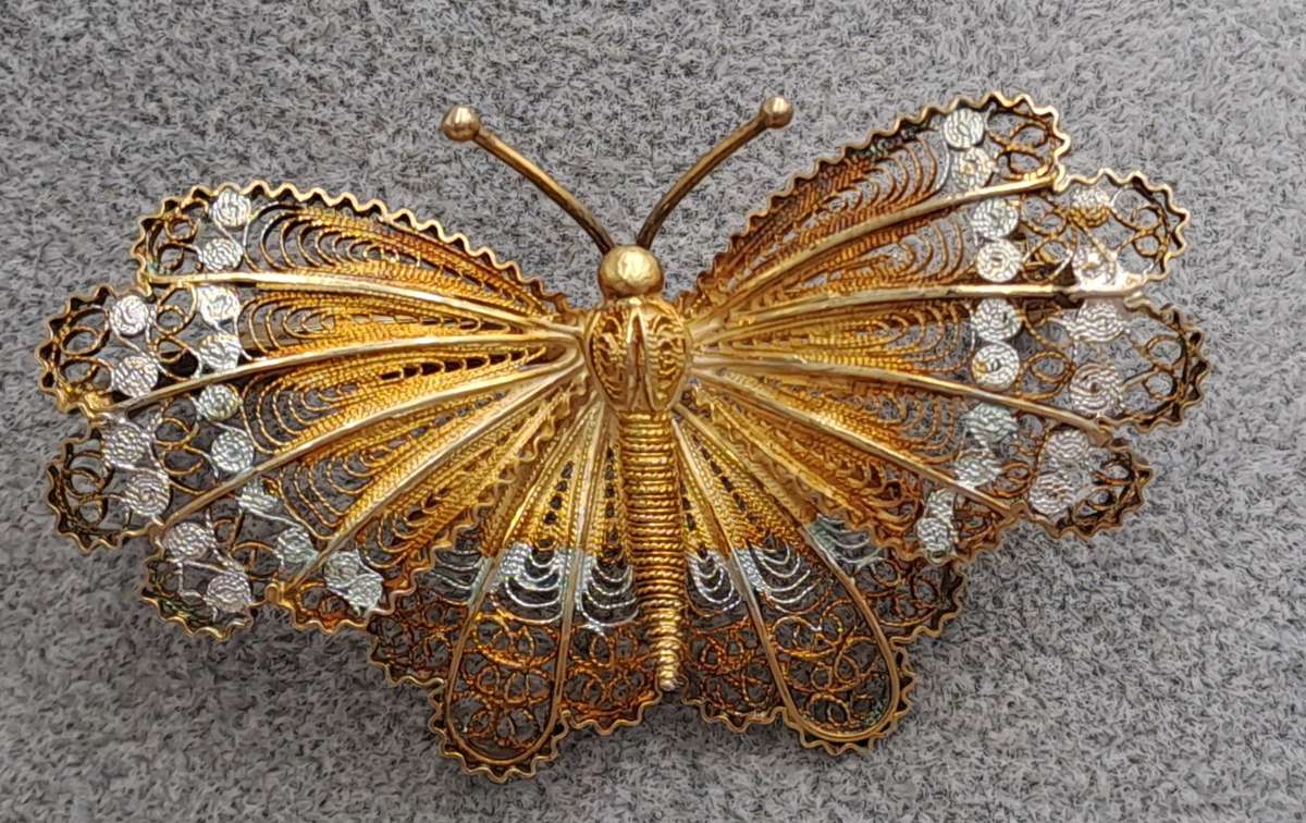 Vintage Butterfly Pin Brooch (stamped 800 for 80% silver)