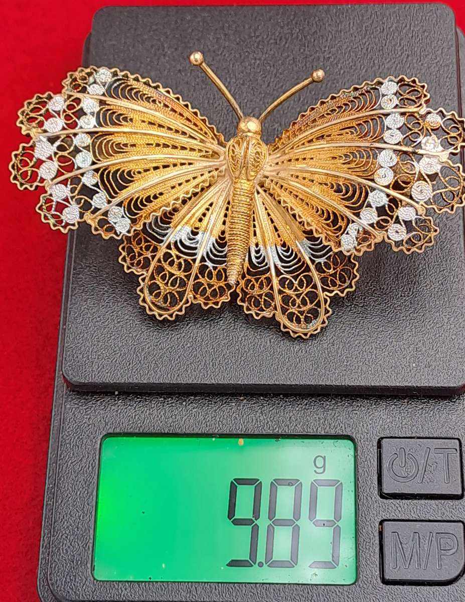 Vintage Butterfly Pin Brooch (stamped 800 for 80% silver)