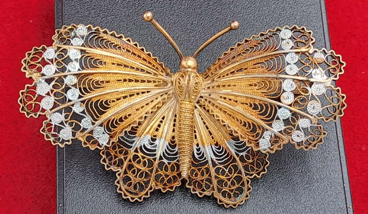Vintage Butterfly Pin Brooch (stamped 800 for 80% silver)