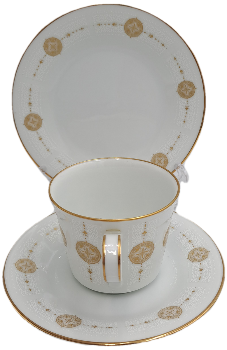 18pc Vintage 1967 to 1980 Noritake 6808 Sovereign (6 Tea Trio's)- ..still in Box one saucer chipped