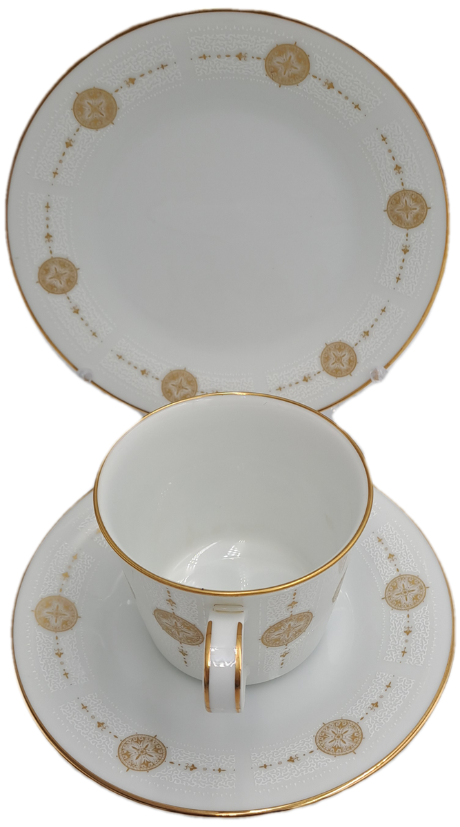 18pc Vintage 1967 to 1980 Noritake 6808 Sovereign (6 Tea Trio's)- ..still in Box one saucer chipped