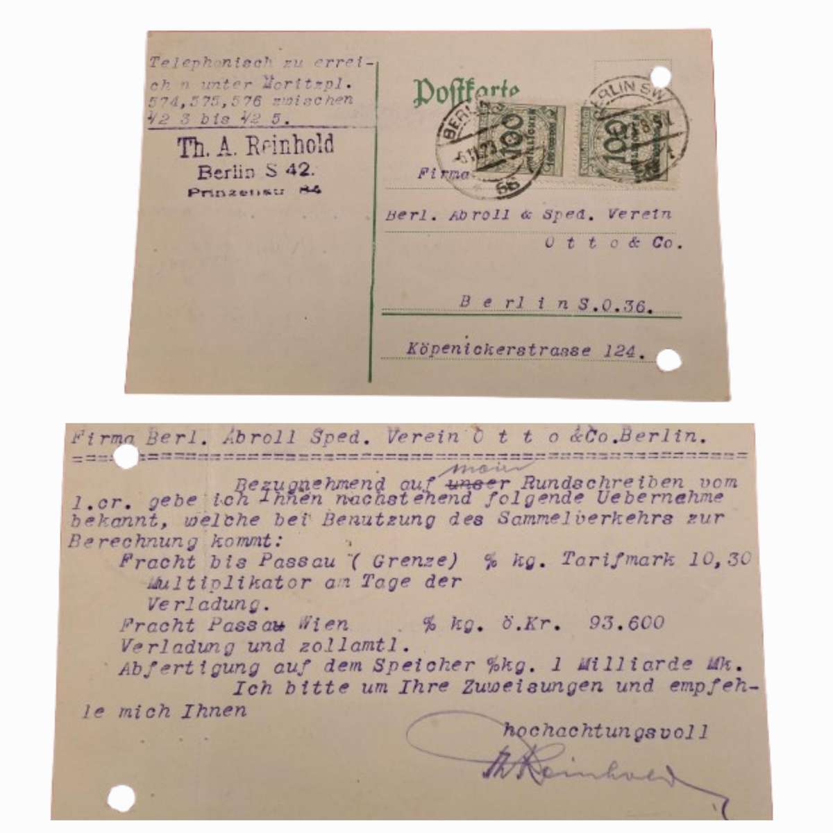 1923 German Postcard (see all Photo's)