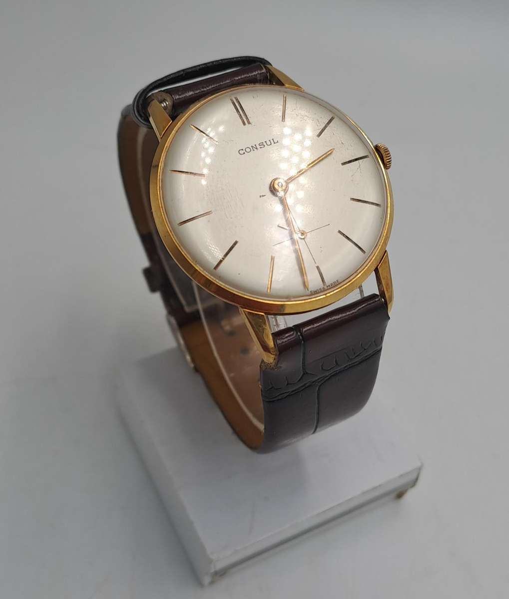 Vintage CONSUL Swiss Made Mechanical Men's Watch -Working