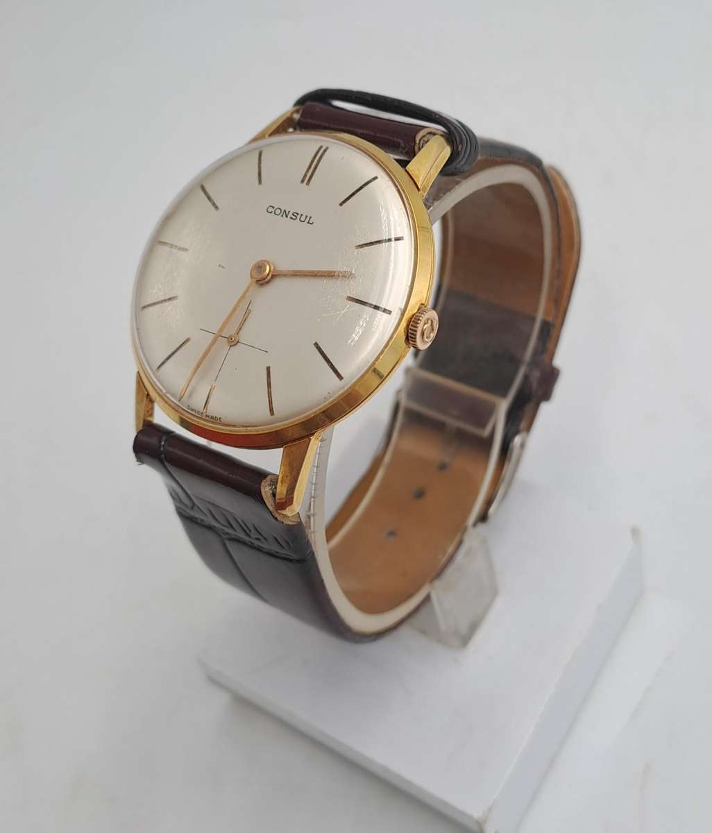 Vintage CONSUL Swiss Made Mechanical Men's Watch -Working