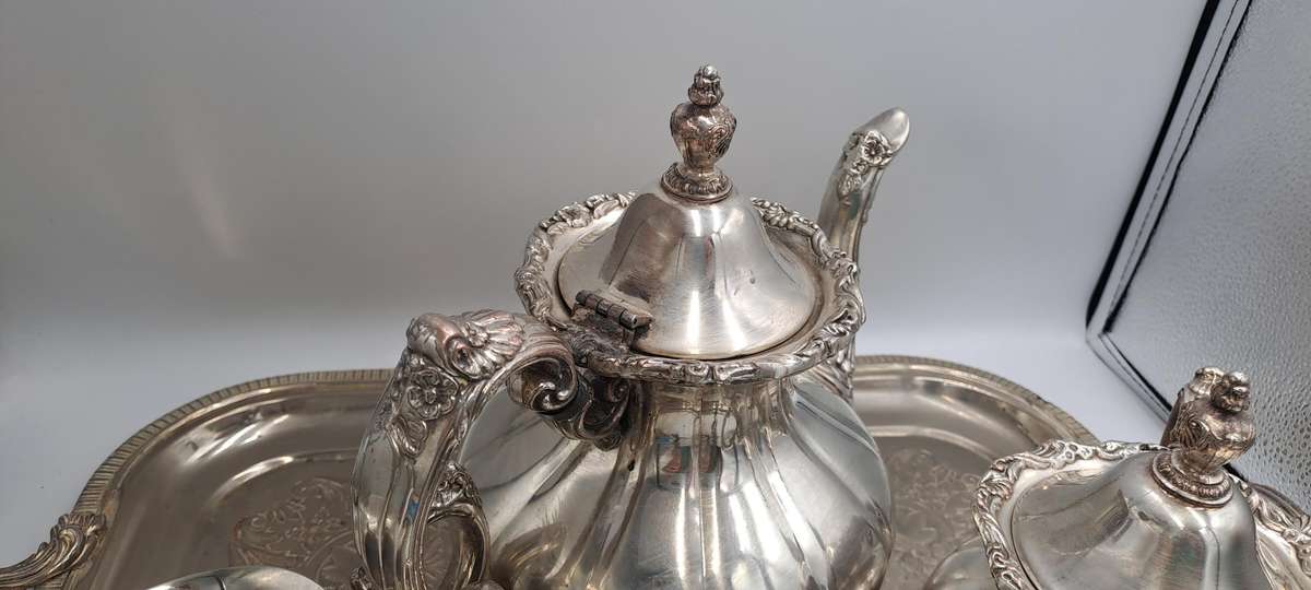 4 Pc Vintage Silverplate EPNS Teaset (Unmarked) Heavy Items