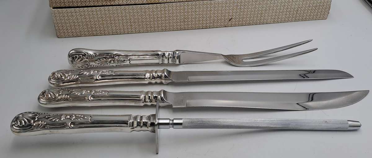 4 Pc Vintage Bon-Appetit Distinctive Carving Set -Boxed -Kings Pattern