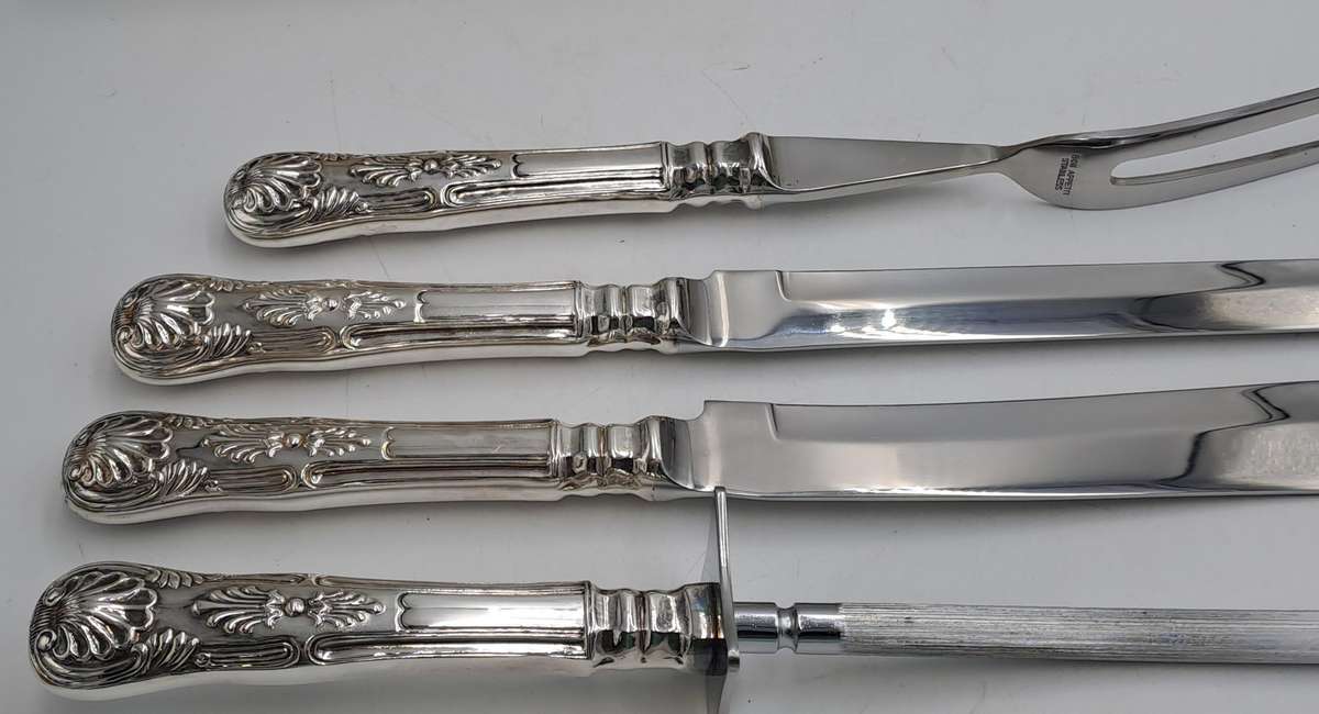 4 Pc Vintage Bon-Appetit Distinctive Carving Set -Boxed -Kings Pattern