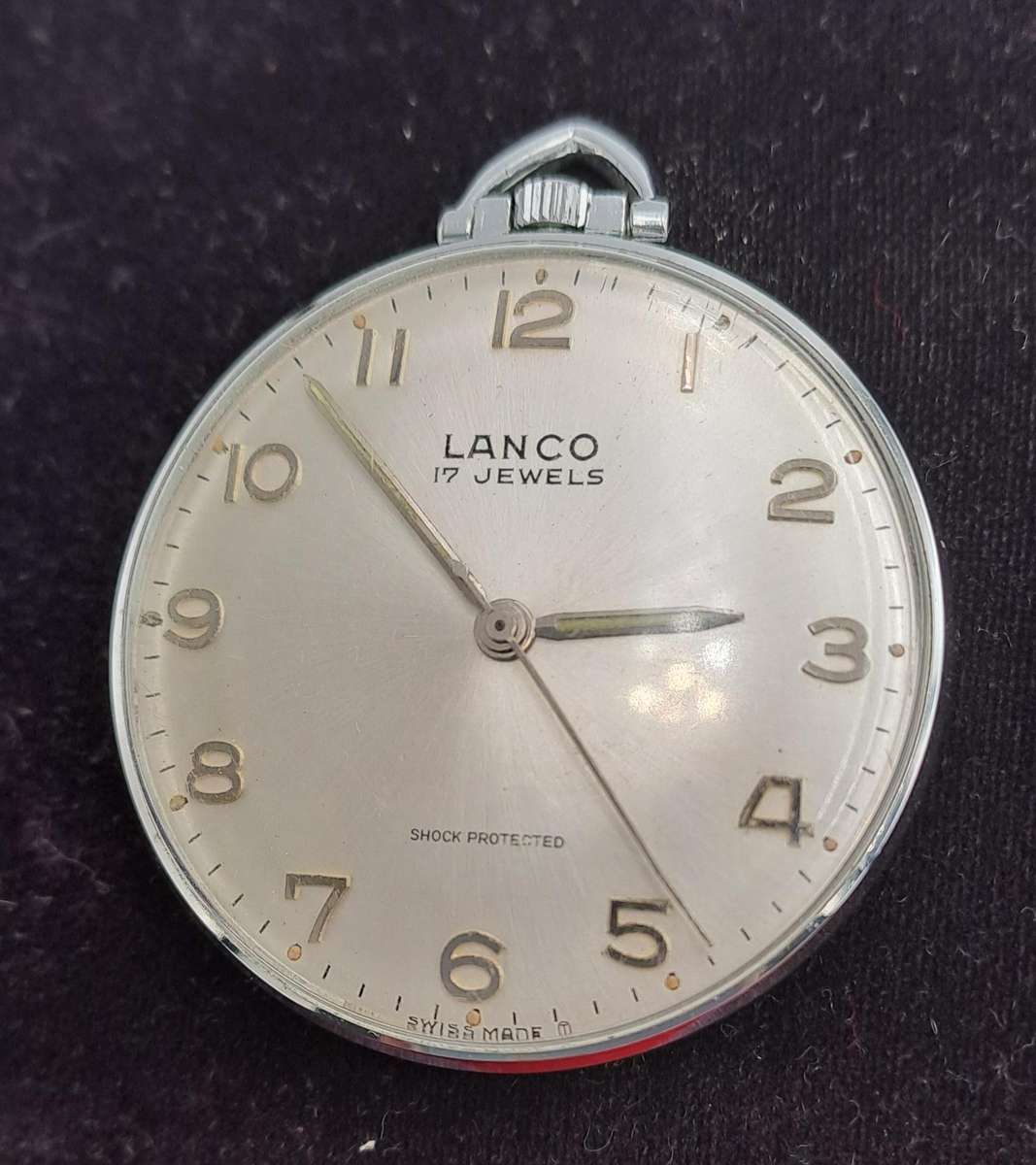 Vintage Swiss Lanco Mechanical pocket watch 17 Jewels - Shock Protected -Excellent Condition-
