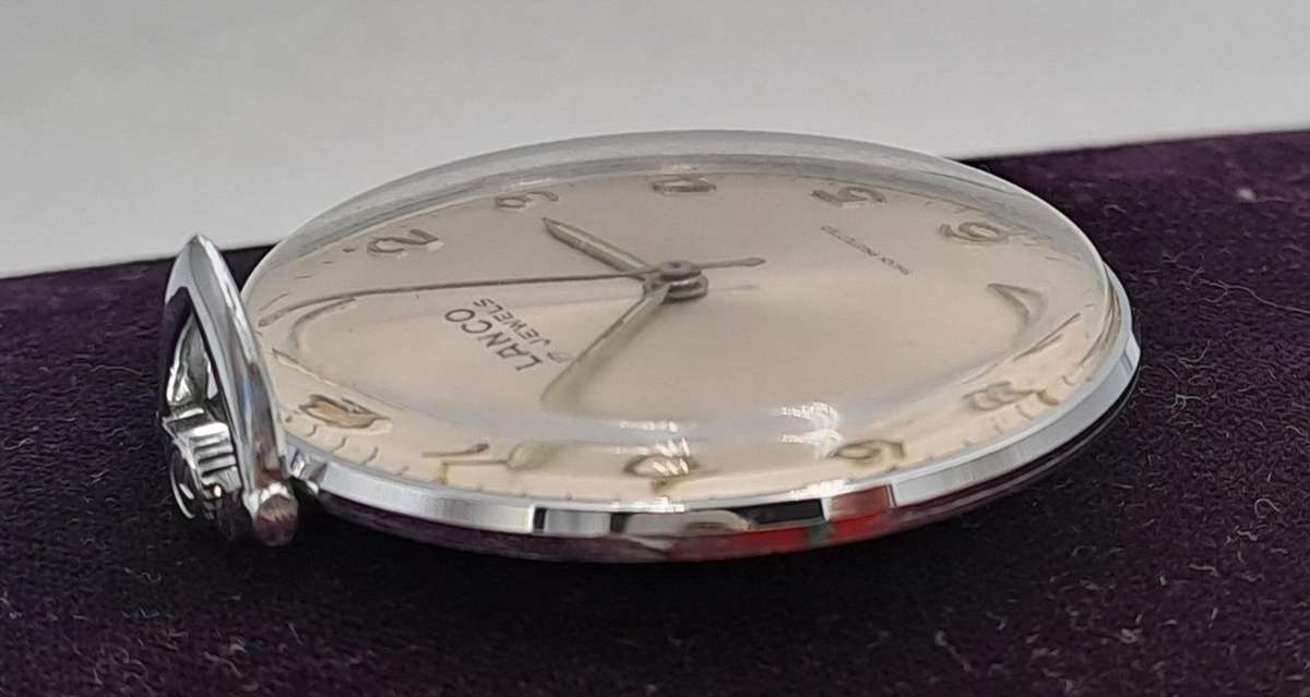Vintage Swiss Lanco Mechanical pocket watch 17 Jewels - Shock Protected -Excellent Condition-